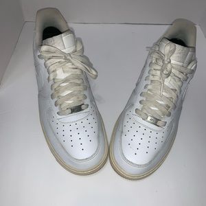 Nike all white Air Force ones